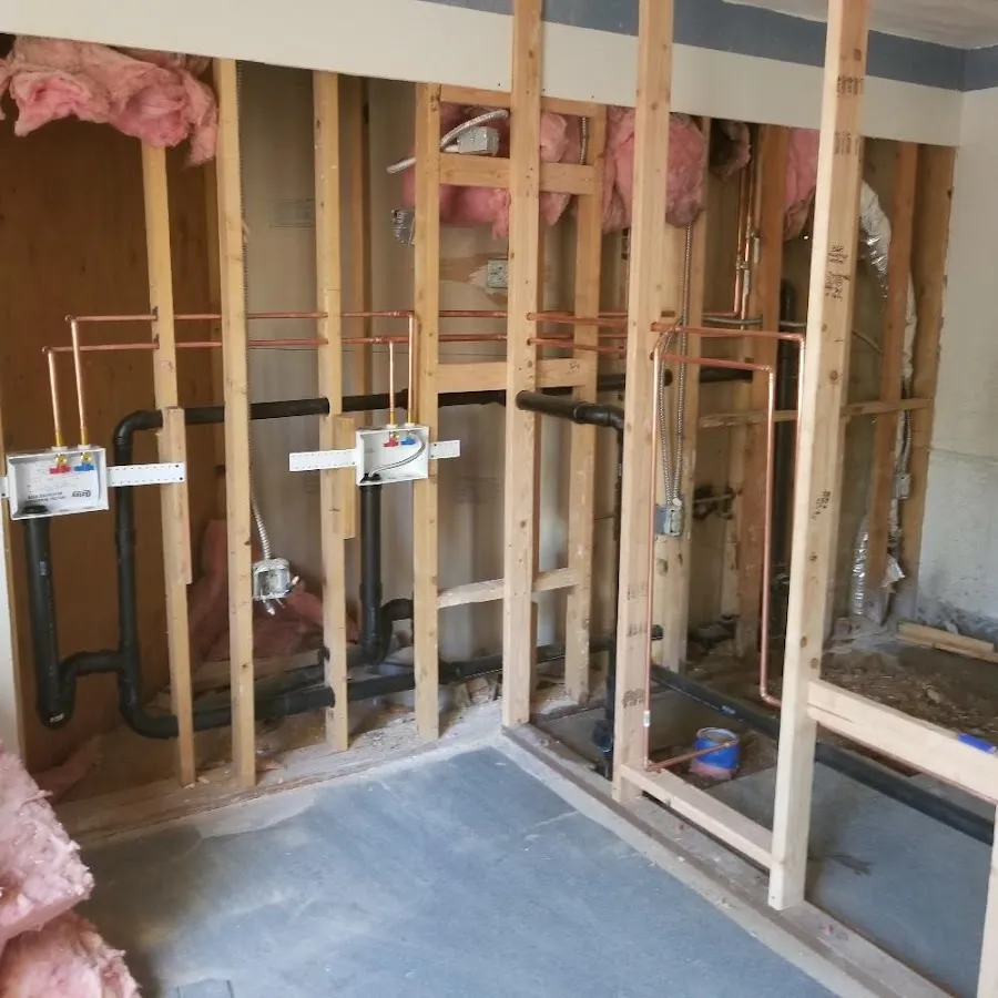 Copper pipe rough-in and plumbing installation in Burlingame